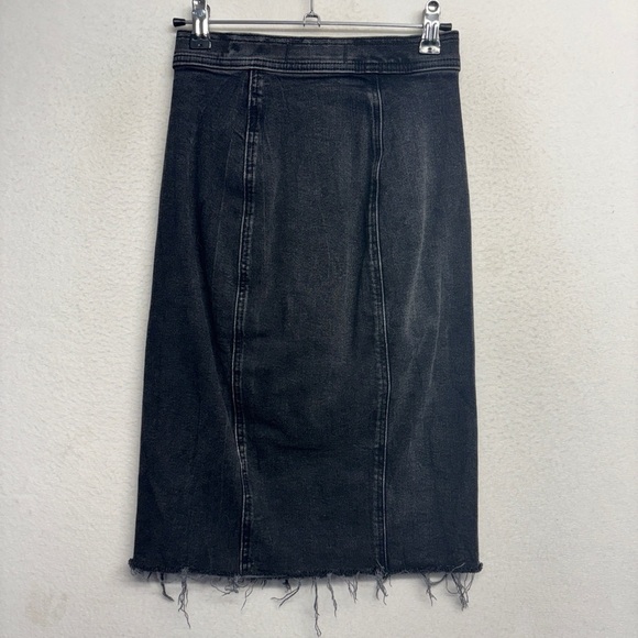 Abercrombie & Fitch Ultra High Rise Skirt 25 / 0 Black Fray Denim - Picture 2 of 8